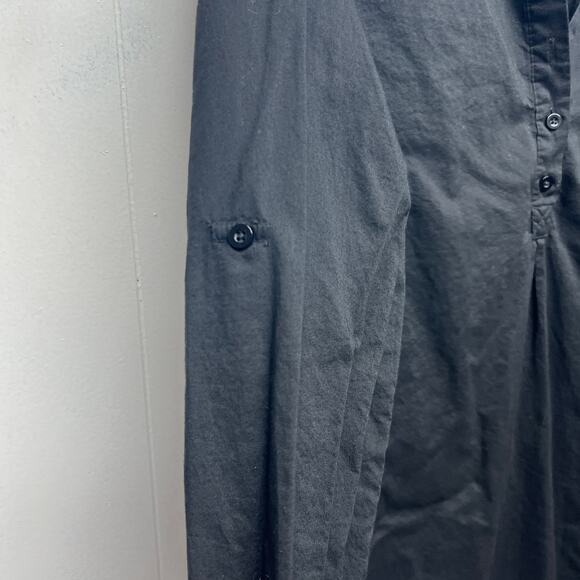 Prototype Womens Vtg 1/4 Button Long Sleeve Black Shirt Size Medium Side Pockets - Picture 6 of 13